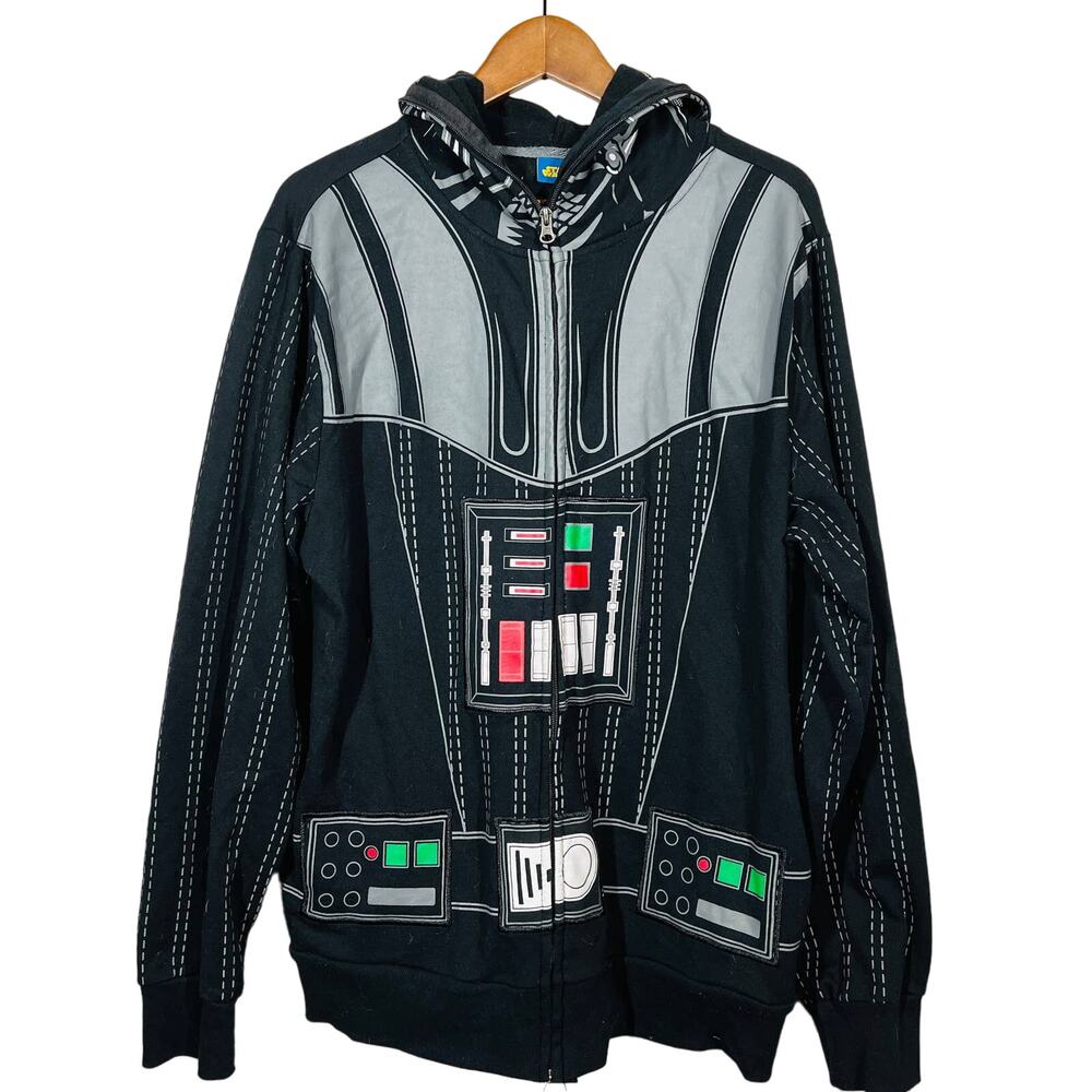 Star Wars Darth Vader Full Zip Hoodie Jacket Costume Black - L